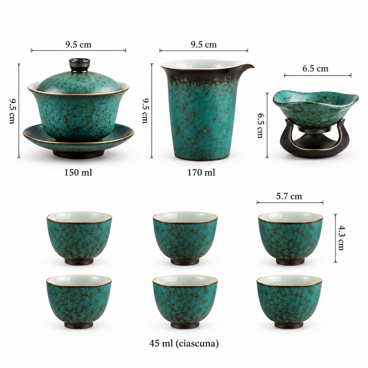 Servizio da Tè Cinese - Emerald Mist