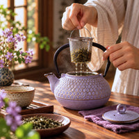 Violet Gold Cast Iron Teapot