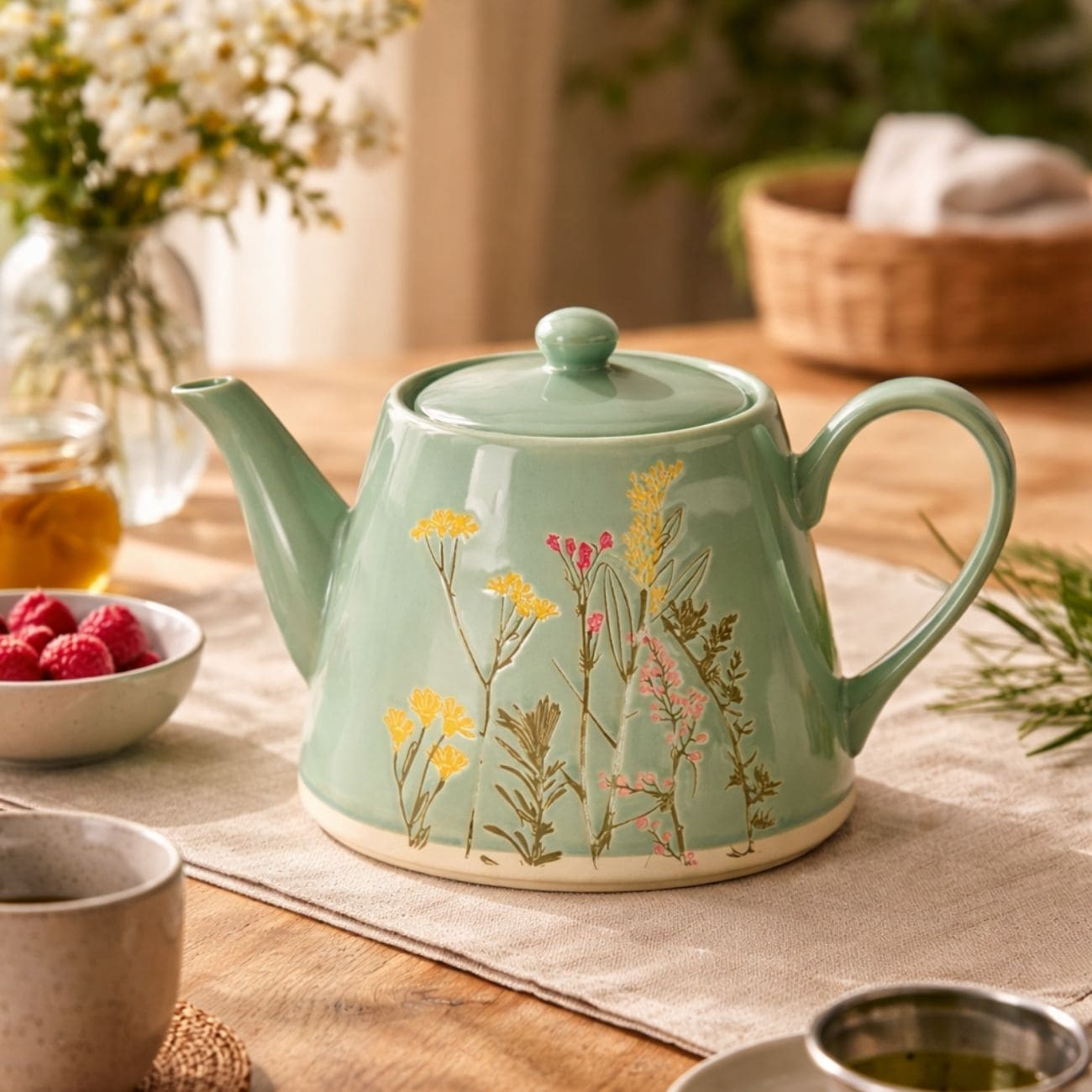 Meadow Bloom Ceramic Teapot