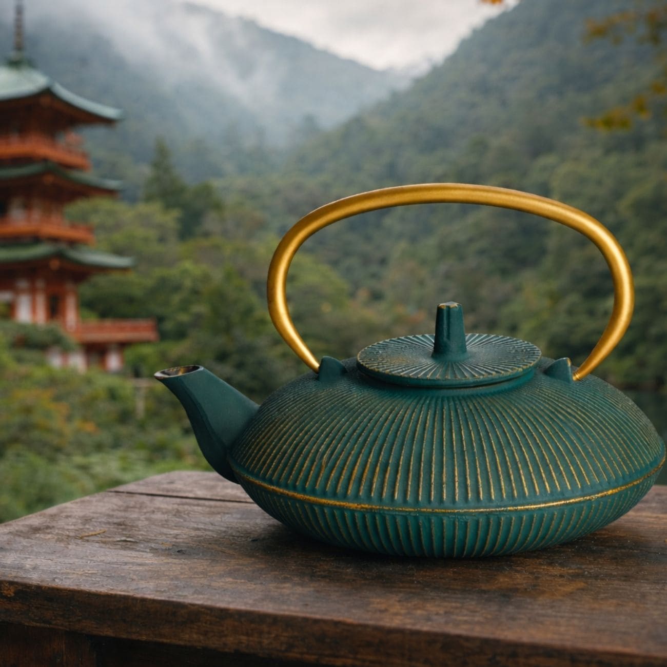 Midori Gold Cast Iron Teapot